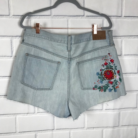 Madewell The Perfect Jean Short Embroidered Sz 32 - Picture 4 of 8